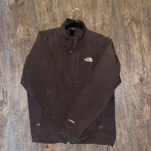 The North Face Jacket Men's L Brown Apex Soft Shell Zip Pockets Outdoor Hiking